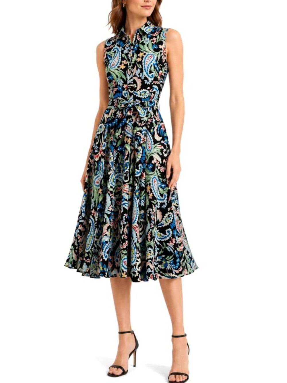 Hobbs London Belinda Paisley Dress Floral Fit & Flare Midi